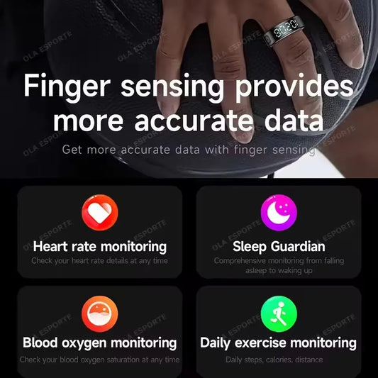 Anillo Inteligente Titanio - Monitor Actividad Sueño Frecuencia Cardíaca