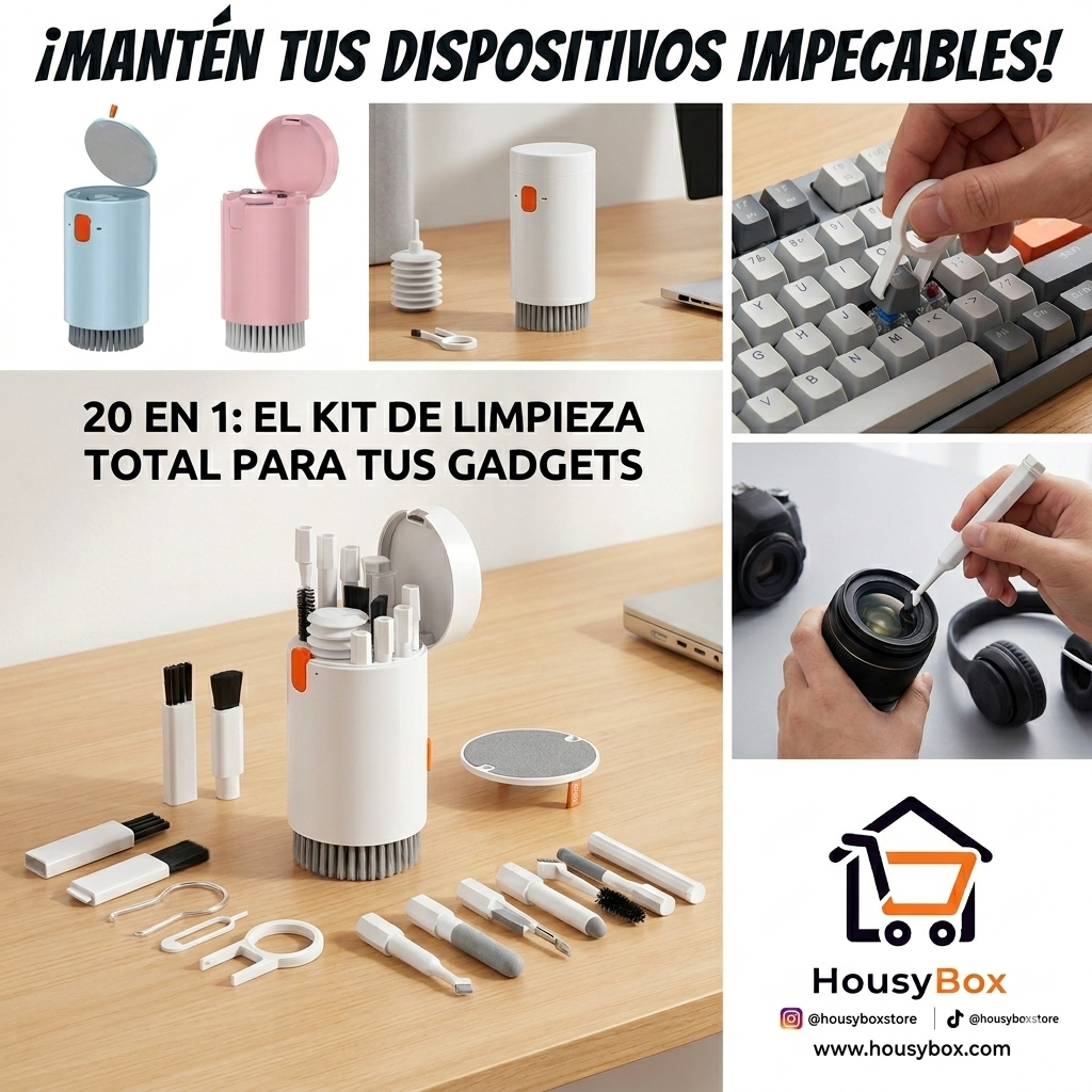 Kit de limpieza multiusos 20 en 1 para gadgets y dispositivos electrónicos | HousyBox