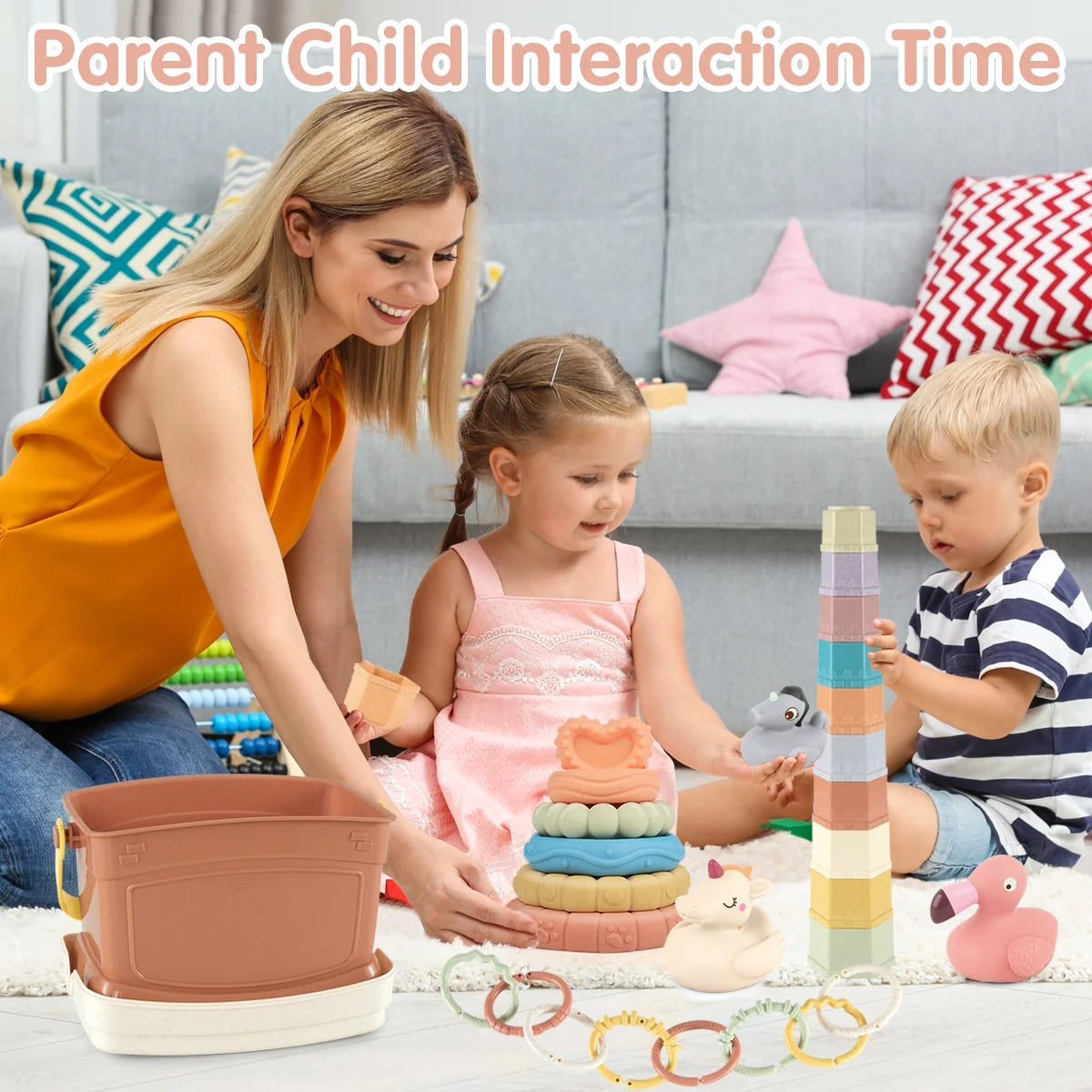 🧩 5-in-1 Montessori Baby Toy Set – Fun, Learning & Development in One!