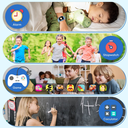 GPS Smartwatch, 4G Kids with Real-Time Location SOS 2 Way Video Call Voice Chat HD Touch Screen Camera, Wrist Watch for Boys and Girls Age from 3-12, Best Birthday Holiday Gift (Blue)