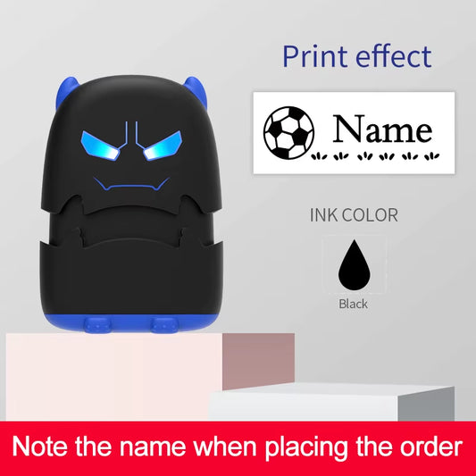 Custom Cartoon Baby Name Stamp Kit - Reusable for Cotton/Modal Clothes & School Bags, Non-Toxic Waterproof Ink Seal