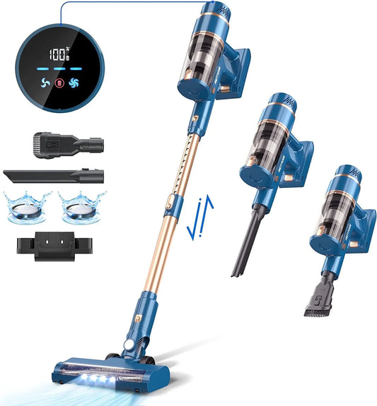 Lightweight Cordless Stick Vacuum Cleaner "dyson type" with 38Kpa Suction Power and 45-Minute Runtime for Carpets and Hard Floors, Ideal for Pet Hair Removal -