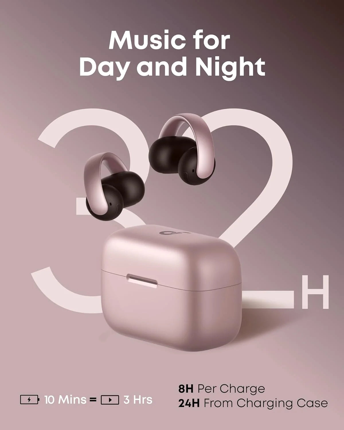 Aeroclip Headphone  Earbuds, Rosy Brown