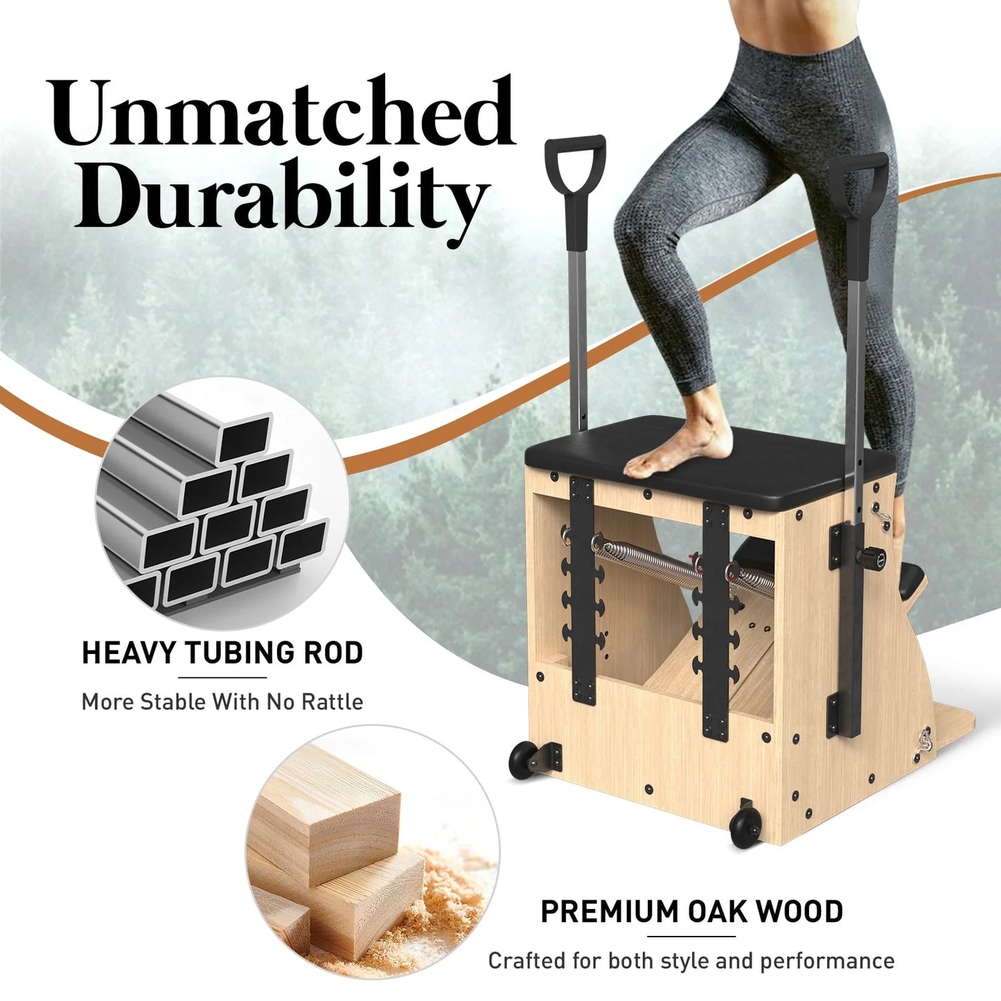 🧘‍♀️ Syedee Wooden Pilates Reformer & Chair Combo – Studio Performance at Home