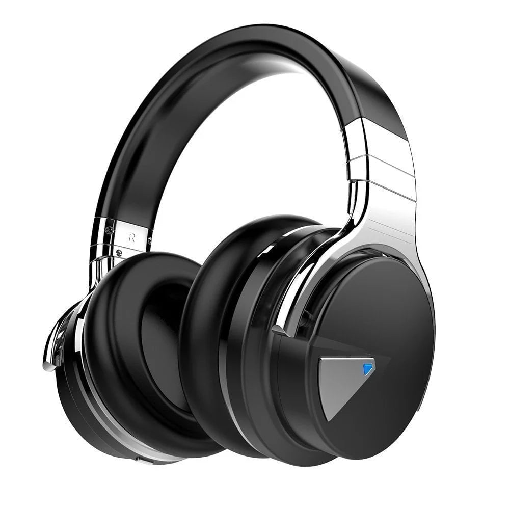  Headphones Bluetooth Headphones Active Noise cancelling with Mic Deep Bass Wireless Headphones over Ear(Black)