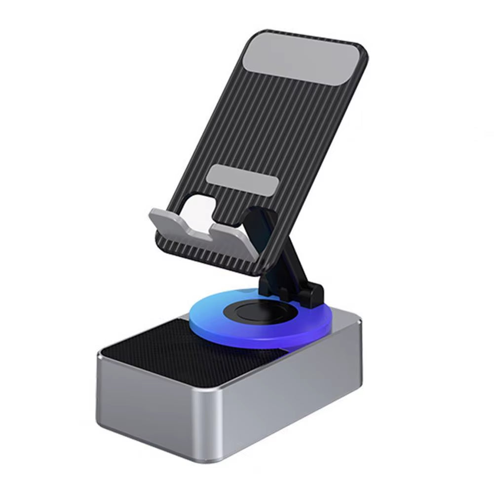 Bluetooth-Compatible Audio Power Phone Holder and Rotating Phone Stand with Wireless Speaker Foldable Adjustable 
