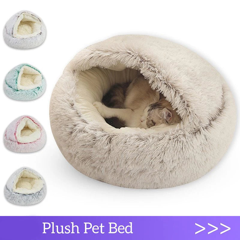 Cama redonda suave de felpa para gato y perro | HousyBox