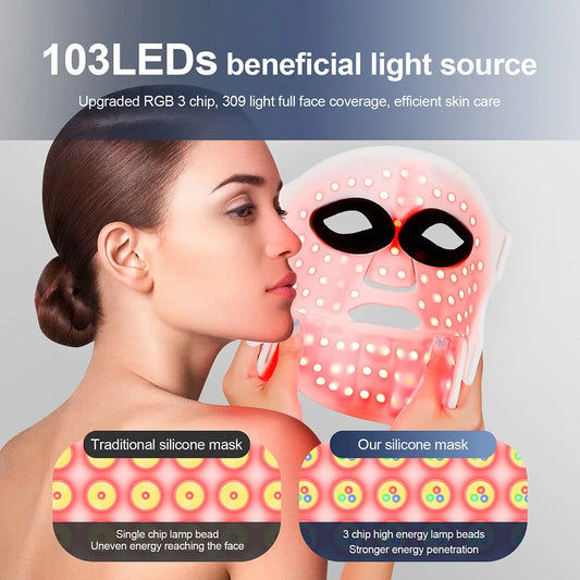 Mascarilla de terapia de luz LED de 7 colores para rejuvenecimiento facial | HousyBox