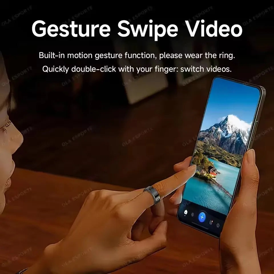 Anillo Inteligente Titanio - Monitor Actividad Sueño Frecuencia Cardíaca