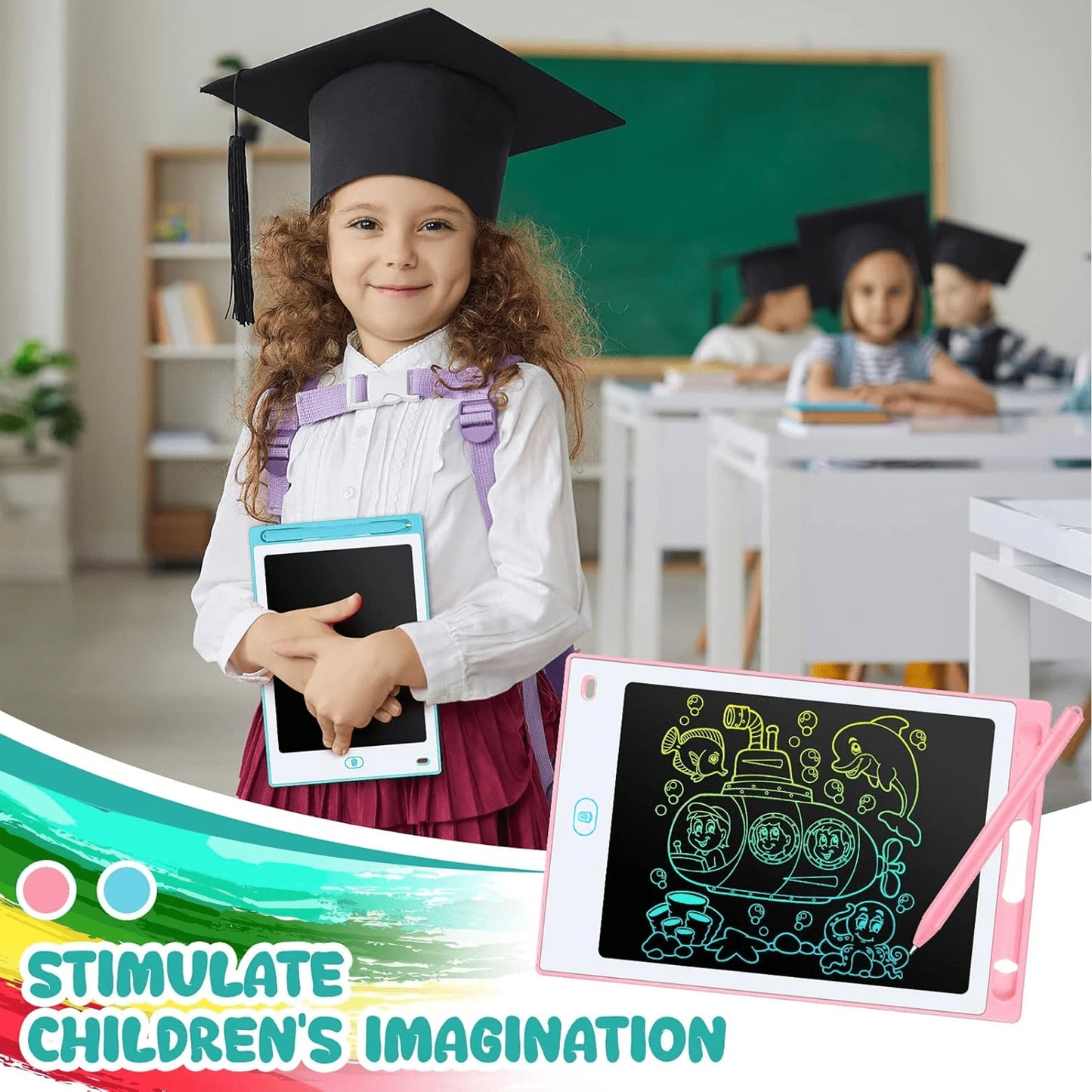 8.5-Inch LCD Writing Tablet for Kids, 2PCS Etch a Sketch Writing Board for Kids, Toy for 1 2 3 Year Old Boys Girls, Toys for Girls Boys 3 6 Years, Electronics Drawing Board