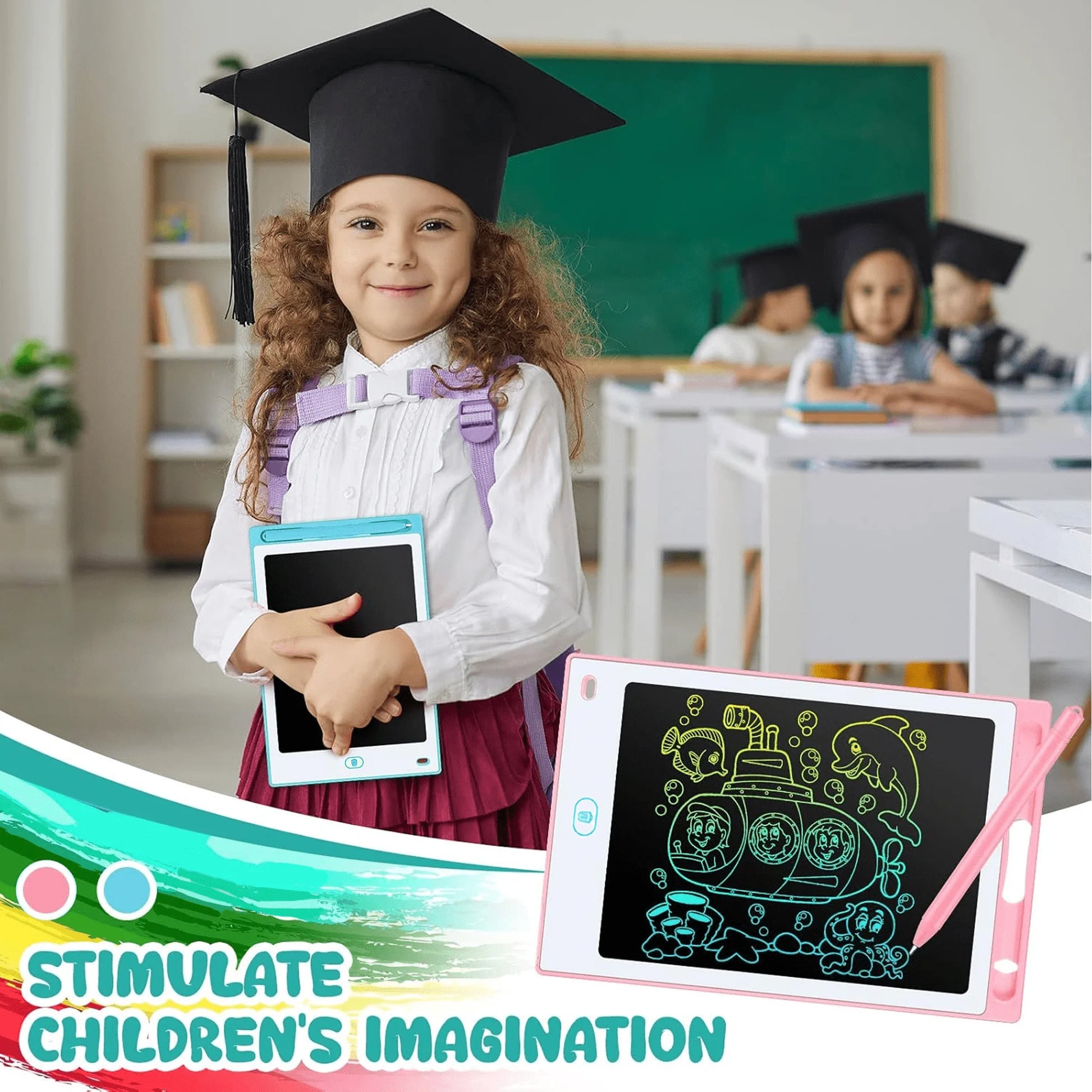 8.5-Inch LCD Writing Tablet for Kids, 2PCS Etch a Sketch Writing Board for Kids, Toy for 1 2 3 Year Old Boys Girls, Toys for Girls Boys 3 6 Years, Electronics Drawing Board