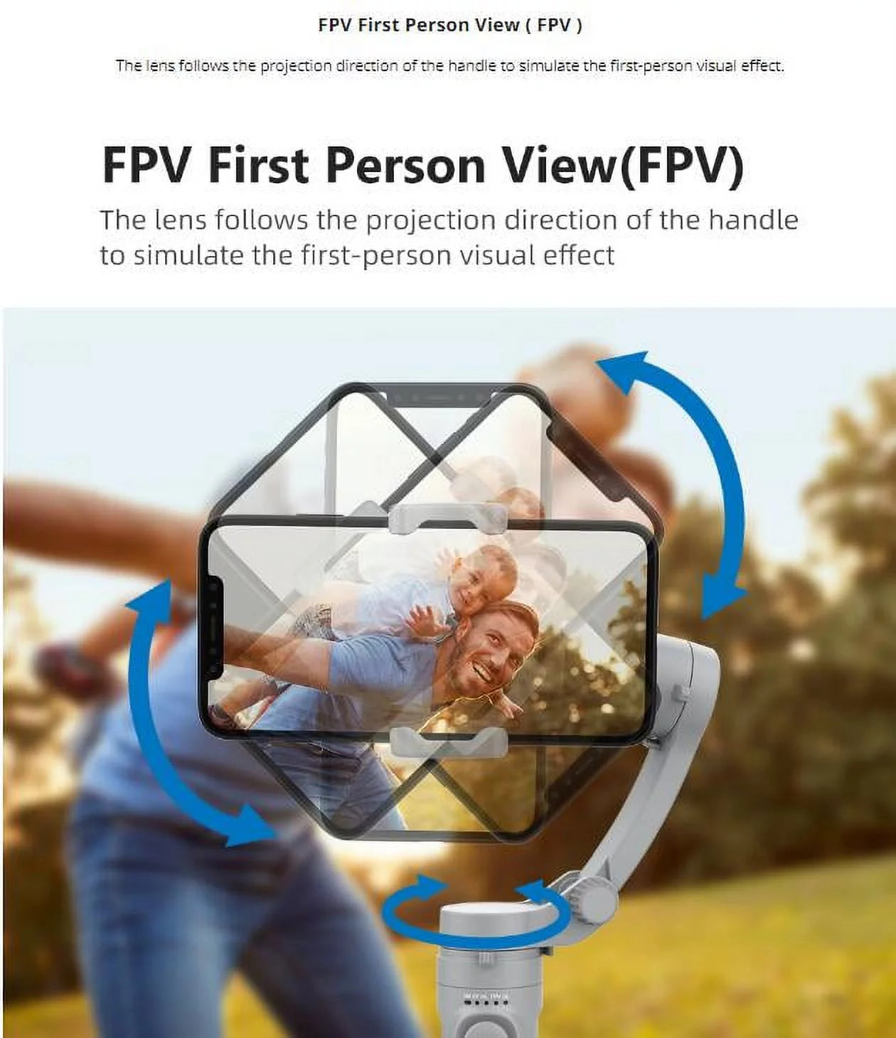 3-Axis Foldable Smartphone Stabilizer Gimbal for Smooth Video and Perfect Selfies, Compatible with iPhone and Android