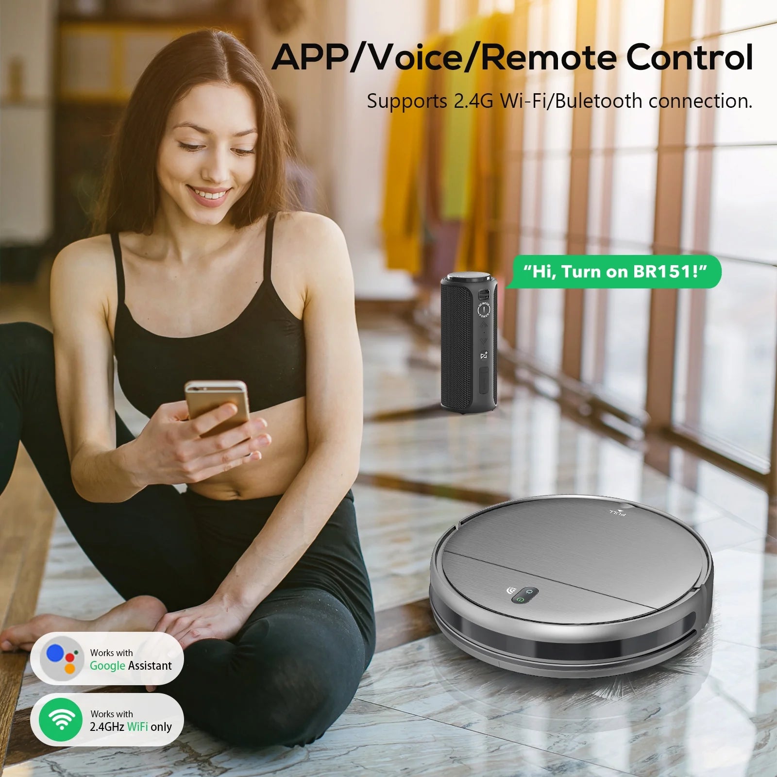 Robot Vacuum Cleaner and Mop Combo with WIFI / Alexa for Pet Hair and Hard Floor