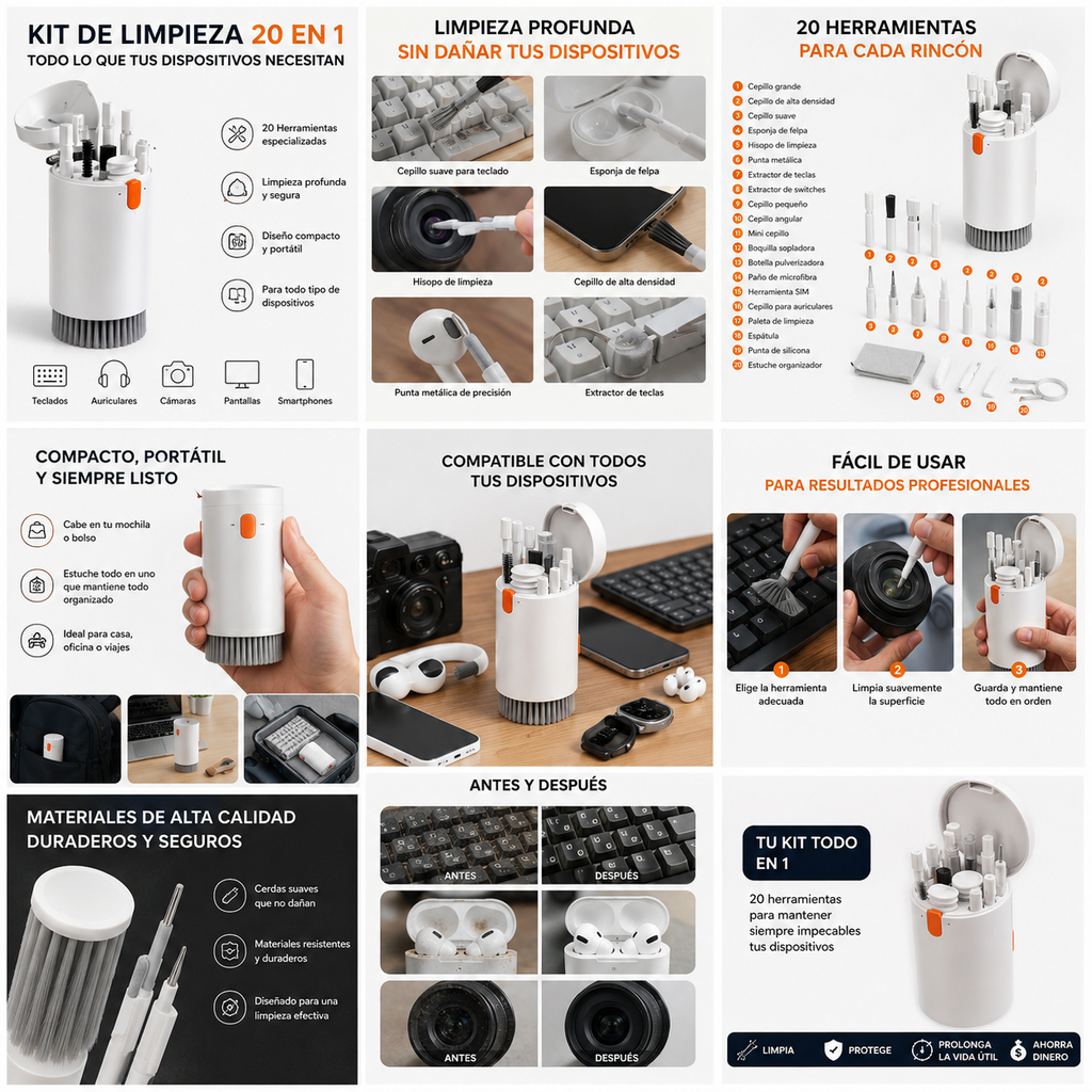 Kit de limpieza para gafas y móvil - Paño microfibra y spray | HousyBox